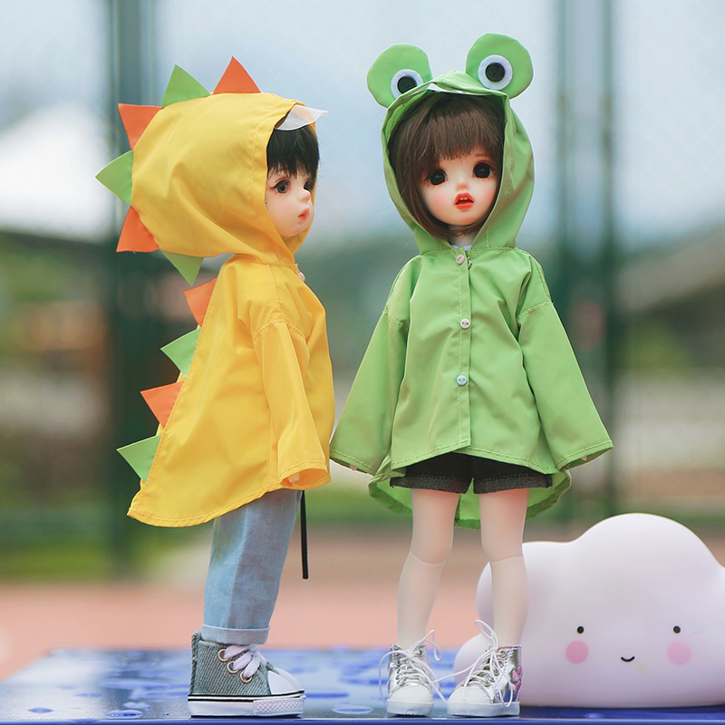 BJD 6 points baby clothes ob24 rainy day how to do frog raincoat 1 6 yosd doll clothes