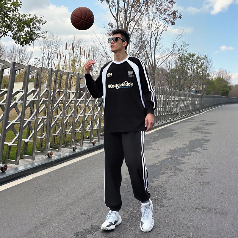 Autumn and Winter American Basketball Training Suit Set Three-Stripe Shooting Suit Quick-Drying Sportswear Running Fitness Long-Sleeve Long Pants