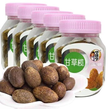 Huaweiheng licorice olives 180g canned ready-to-eat olive dried fruit office leisure preserved fruit candied snacks