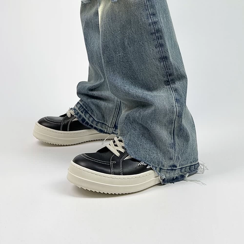 Mkszy оригинальная редкая кожа Rick23 Ro Black Wild Low -Top обувь белые повседневные туфли прилив