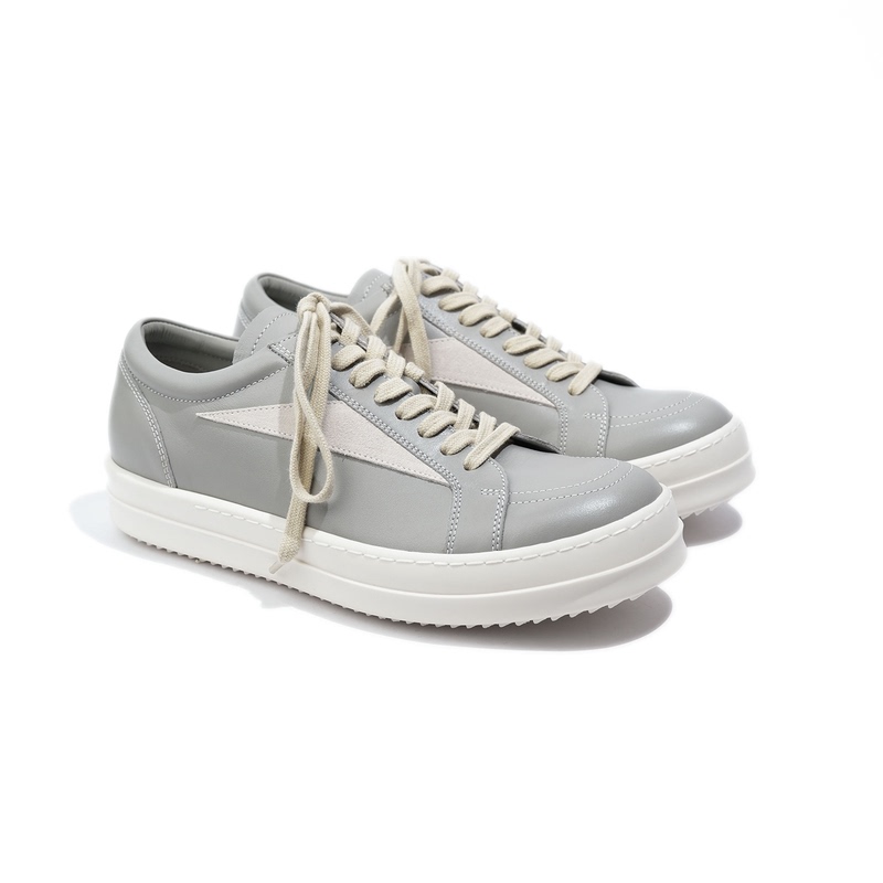 Mkszy Italian Nappa Leather Ro Pearl Gray Infracted Design Fashion Low-Top Shoes Casual Shoes