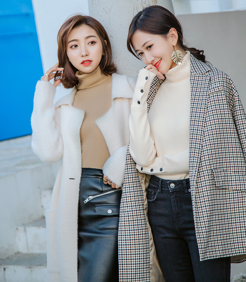 Áo len cổ lọ cao cổ nữ mùa thu đông 2018 mới bên trong đống cổ áo màu đen dài tay áo len dày thời trang nữ 2020