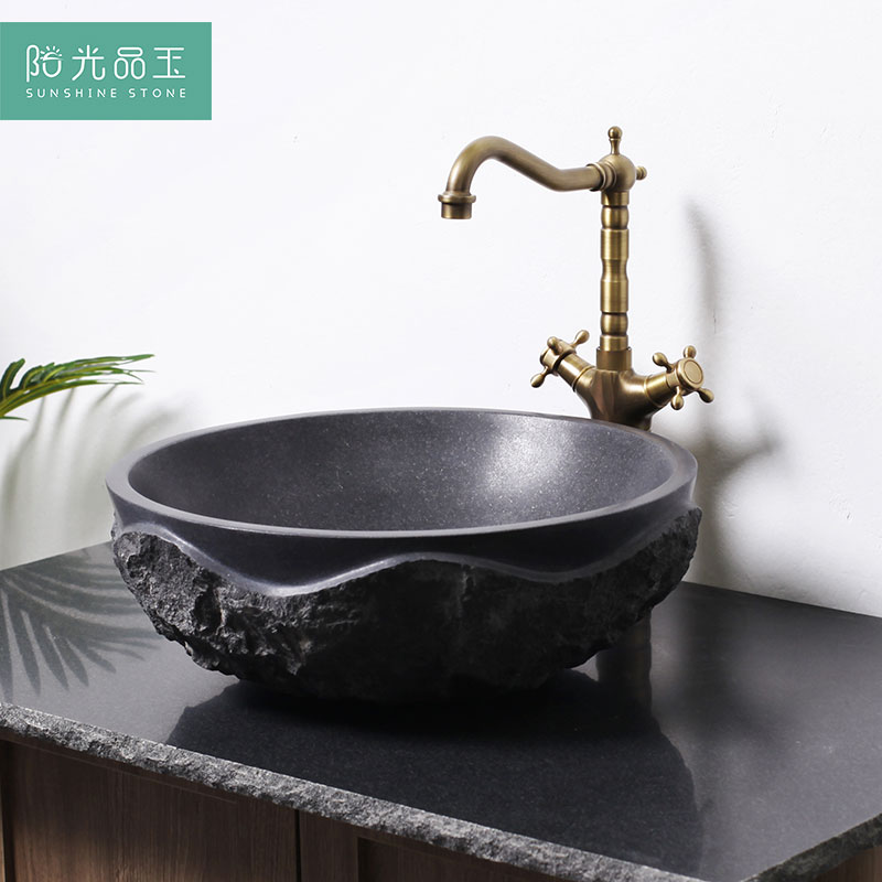 Sunshine Yu Antique tap cold and hot stage on the basin of all copper retro - European - style plus pelvis faucet wash basin