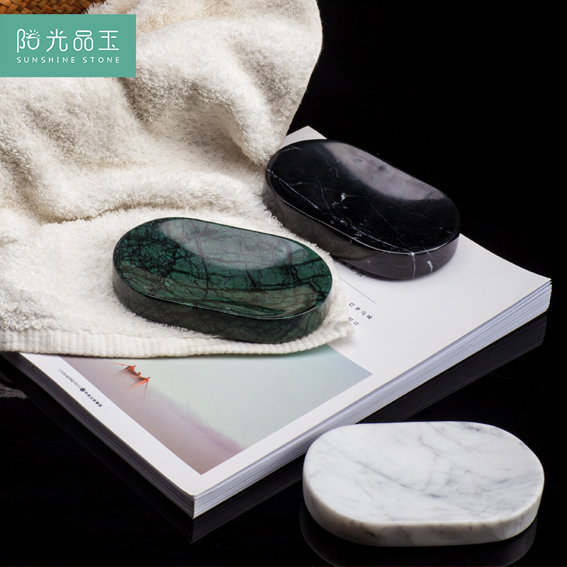 Incense box European style box High-grade Nordic marble fat box ins household stone ornaments Bathroom storage