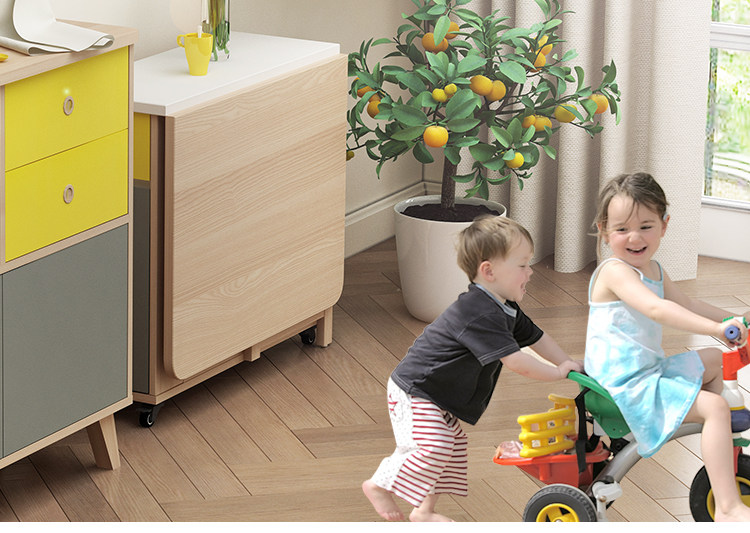 Gia đình nhỏ bàn gấp đa năng đơn giản nhỏ Bắc Âu đơn giản hiện đại 6 người ăn uống kính thiên văn - Bàn bàn gấp gọn