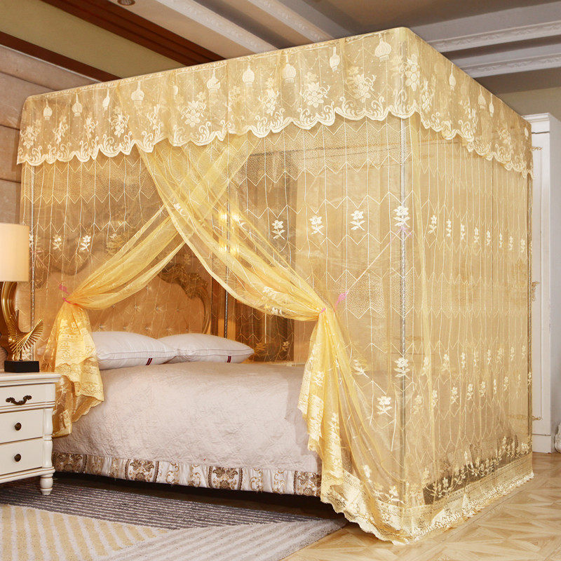 Traditional Home Bedroom Single Open Door Landing 1 5 m Double Bed Encryption Old-fashioned Shelf Bed Mosquito Net Without Bracket-Taobao