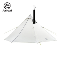 20D Silicon coated nylon pyramid tent Ultra-light rainproof portable bushcraft wood stove chimney tent
