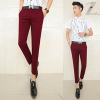 Винные красные укороченные брюки