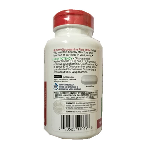 Spot/American Schiff Glucosamine Middle -Edderly Saint Supate Amino Sugar Bone 150 Зеленая бутылка