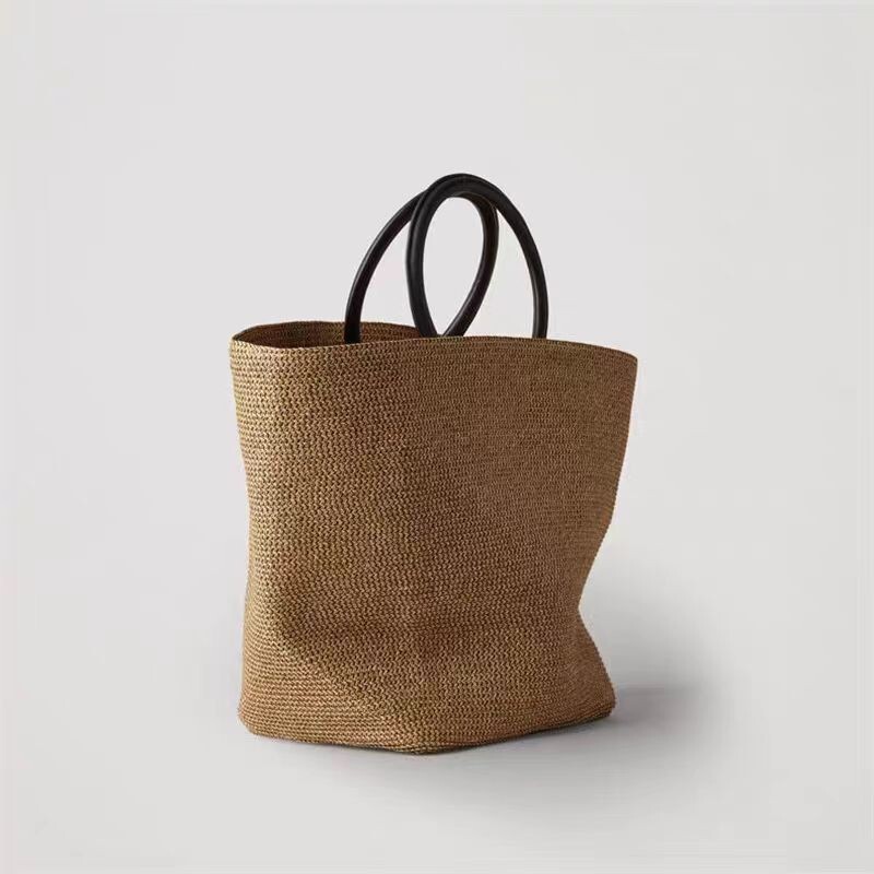 Niche Trendy Brand Imitation Straw Woven Bag for Women 2025 Spring and Summer New Style Extra Large Capacity Beach Vacation Tote Bag Niche Trendy Brand Imitation Straw Woven Bag for Women 2025 Spring and Summer New Style Extra Large Capacity Beach Vacation Tote Bag