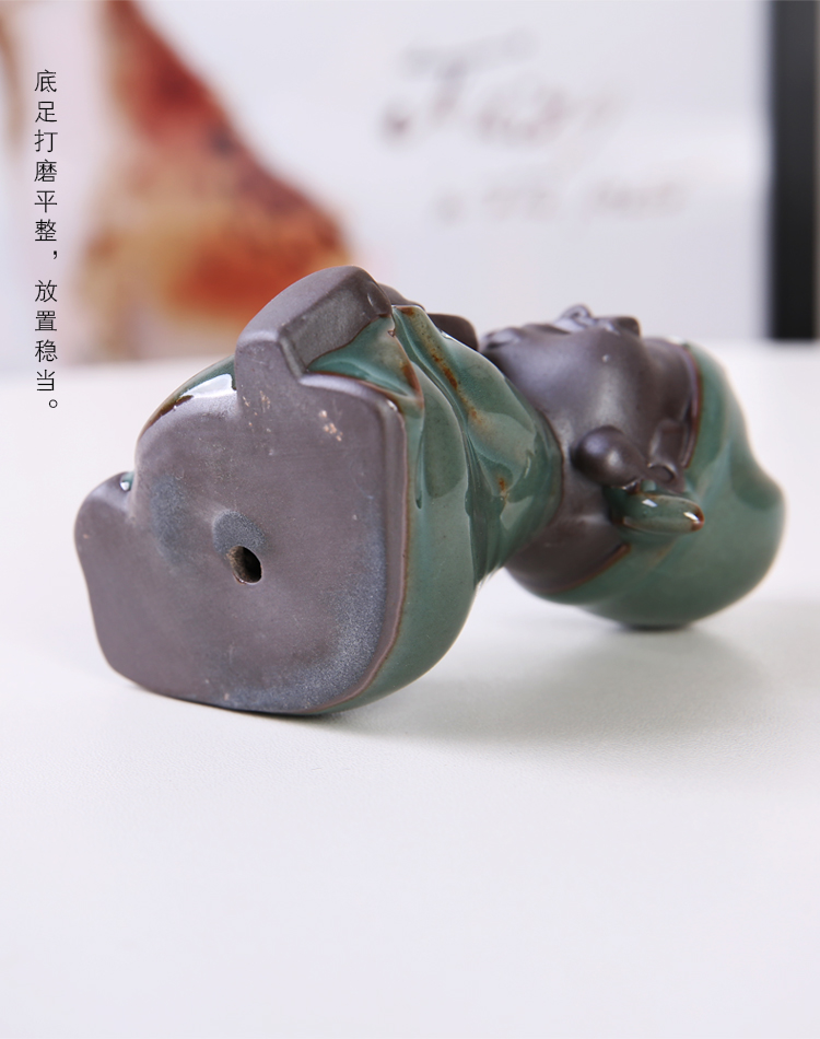 Ge Kiln Flower Pet Flowerpot Desktop Zen Mini Trang trí Gốm nhỏ Monk Micro Cảnh Cảnh Cây cảnh Trang trí - Trang trí nội thất đồ dcor