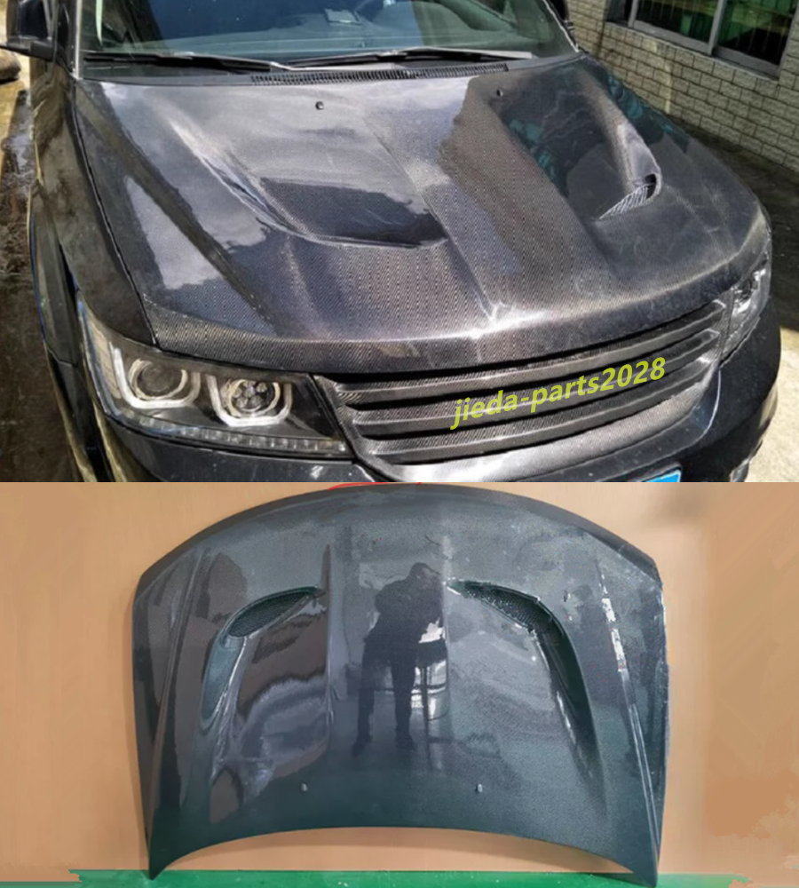カーカバー 2009年のDodge Journey通気性のカーカバー、MirrorPocket 2009 2010 Dodge Journey Bre For Dodge Journey 2009-2020 Real Carbon Fiber Front Hood