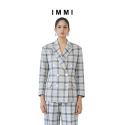 ຊຸດຜ້າຫົ່ມສອງເຕົ້ານົມ plaid ພາກຮຽນ spring ແລະ summer 101JK027X