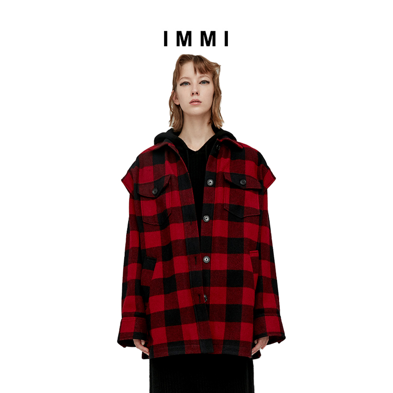 (designer brand IMMI) MOON JOINT SERIES OF LATTICE WOOL 3M EFFICIENT WARM SUEDE JACKET 192JK012