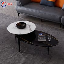 2020 new sofa tea table Italian marble face Nordic rock plate living room oval table small family style home