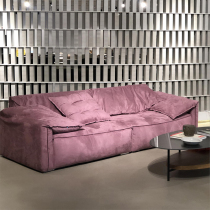 baxter sofa frosted genuine leather elephant ear-style minimalist living-room straight row technology cloth art designer villas