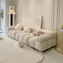 Nordic Fabric Sofa Small House Type Block Tofu Block Designer Net Red Lamb Suede Bread Sofa module BB