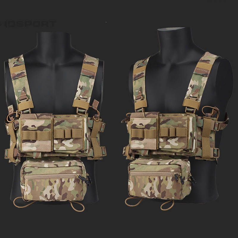 Seal Team Six Multifunctional Tactical Chest Rig Vest Modular Storage Quick-Release Dark Night Camouflage Mk3 Tactical Chest Rig