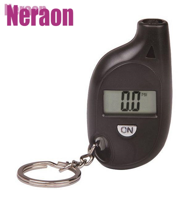 Mini air pressure gauge tire gauge small tire pressure gauge tire pressure count display pressure gauge keychain portable