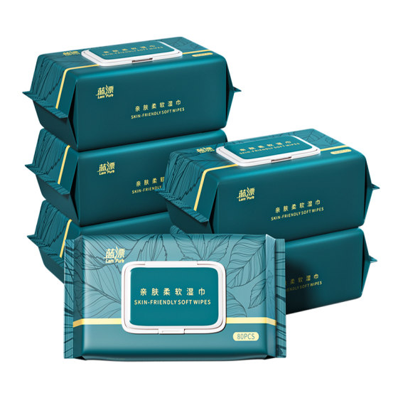 蓝漂婴儿湿巾纸新生儿手口屁专用幼儿童湿纸巾实惠装80抽大包厕纸