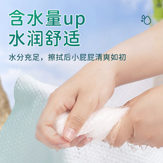 蓝漂婴儿湿巾纸新生儿手口屁专用幼儿童湿纸巾实惠装80抽大包厕纸