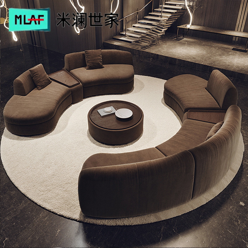 Semi-Circular Curved Special-Shaped Sofa Beauty Salon Office Hotel Lobby Business Rest Area Reception and Negotiation Table