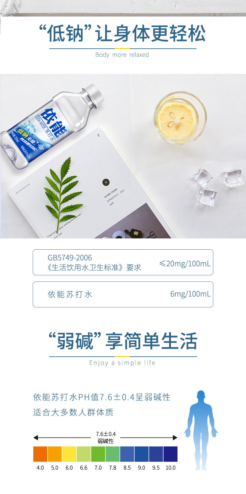 依能 无糖无汽 加锌苏打水350ml*24瓶 图4