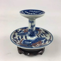 Jingdezhen antique porcelain Qing Qianlong blue and white glaze monster oil lamp porcelain antique antique collection ornaments