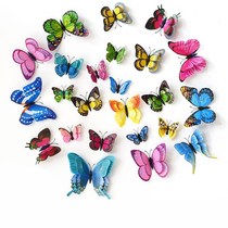 Restaurant wall wall sticker simulation butterfly decoration model refrigerator material decoration Indoor window Home double-decker butterfly