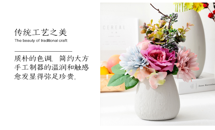 Bình gốm phong phú gốm sứ hoa khô mô phỏng hiện đại tối giản trong nhà văn hóa nước dụng cụ hoa - Vase / Bồn hoa & Kệ chậu đất nung trồng lan