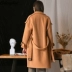 Áo gió geeeegdee phiên bản rộng của áo khoác hai vai cashmere nữ mùa thu và mùa đông áo khoác len mới N0108 - Áo len lót đôi