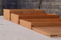 Solid Wood tenon and Tenon three-layer storage box magnet connection with cover (wooden line Craft)