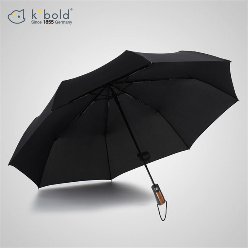 German Kobold Cool Pood Full Automatic Umbrella Oversize Golf Umbrella Triple Fold Sunscreen Black Rubber Male Business Umbrella
