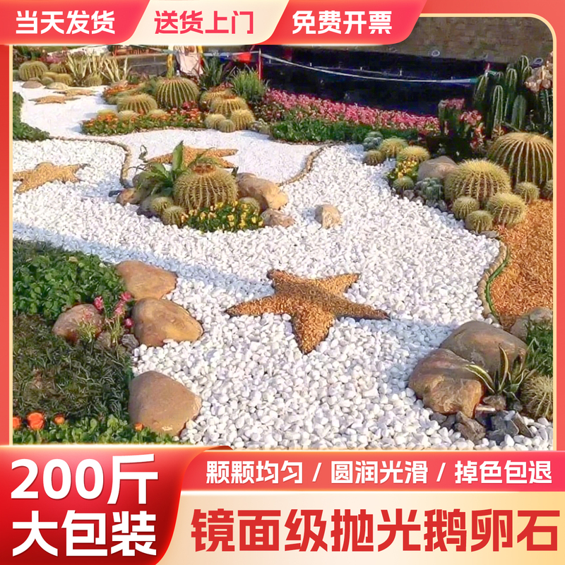 100kg Natural White Pebbles Wholesale Raindrop Stones for Garden Paving, Fish Tank Landscaping, Turtle Basking Stones