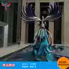 Stainless steel phoenix paint Abstract sculpture Real estate landscape plastic ornaments Campus metal character modeling customization