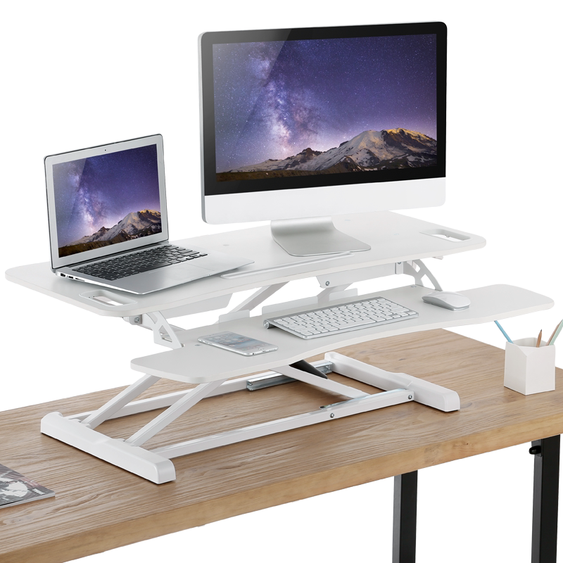 Frankwood Standing Desk Can Be Raised and Lowered, Computer Desk, Laptop Desktop, Mobile Folding Workbench