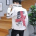 Hộp đêm của nam giới cá tính denim jacket xu hướng mùa xuân Hàn Quốc cotton mỏng denim quần áo nam đẹp trai áo khoác màu đen áo Áo khoác