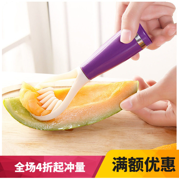 Candy Color Multifunction Melon Fruit Dig Pulp Spoon Edible Grade Plastic Deseed Kitchen Practical Cutter