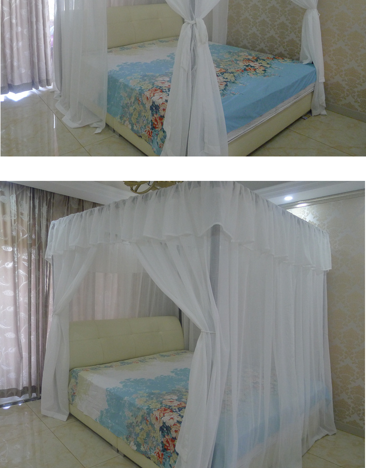 Đông Nam Á và Địa Trung Hải nhỏ gọn mới của Trung Quốc cổ điển giường ngủ manti bốn cột giường màn chống muỗi khăn trải giường tán gia đình vỏ sợi - Bed Skirts & Valances vải rèm ngủ