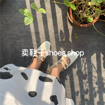 Dabai custom 22 spring and summer new Mary Jane shoes peche French elegant retro low-heeled flat-heeled sandals