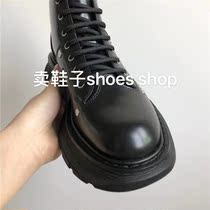 Big white custom classic resurrection thick bottom lace up big head thin ankle boots short boots female imported cowhide Martin boots