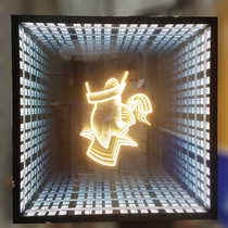LED abyss word Net red lasagna mirror INS neon luminous word glass door head Billboard signboard bar letters