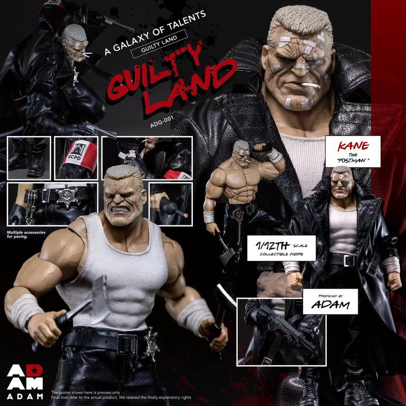 Muff Toys Adam Sin City the City of Sin Postman Kane Carneland 1/12 Action Figure