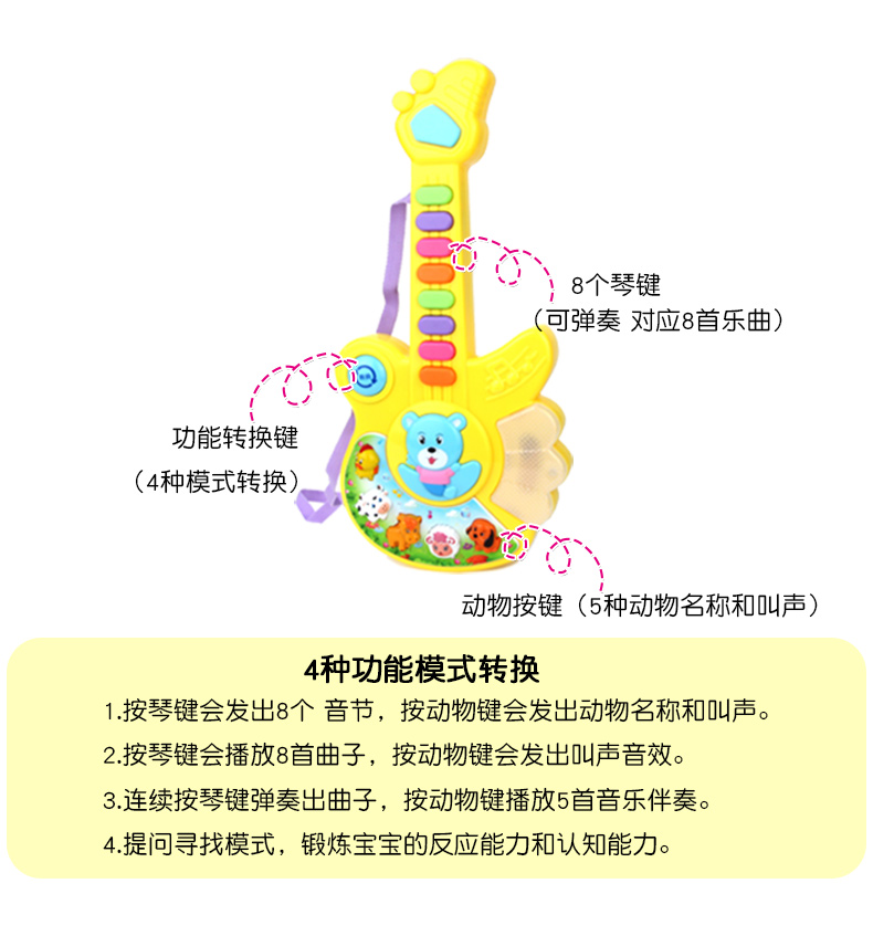 Nhạc trẻ em đồ chơi guitar có thể chơi hoạt hình nhạc cụ mô phỏng bàn phím đa chức năng nam 0-1-3 tuổi đàn piano cho bé gái