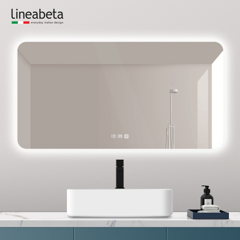 Italian Smart Touch LED Lamp Mirror Makeup Room Anti-Fog Bathroom Mirror Wall-mounted Wall Bathroom Mirror With Lamp