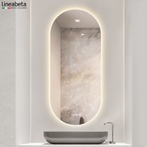 Italy Smart Touch Bathroom Mirror Round Toilet LED Light Mirror Wall Hanging Toilet Bluetooth Makeup Mirror