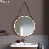 Italy Smart Luminescent Round Mirror With Frame Toilet Hanging Bathroom Mirror Wall Hanging Wall led Makeup Mirror With Lamp