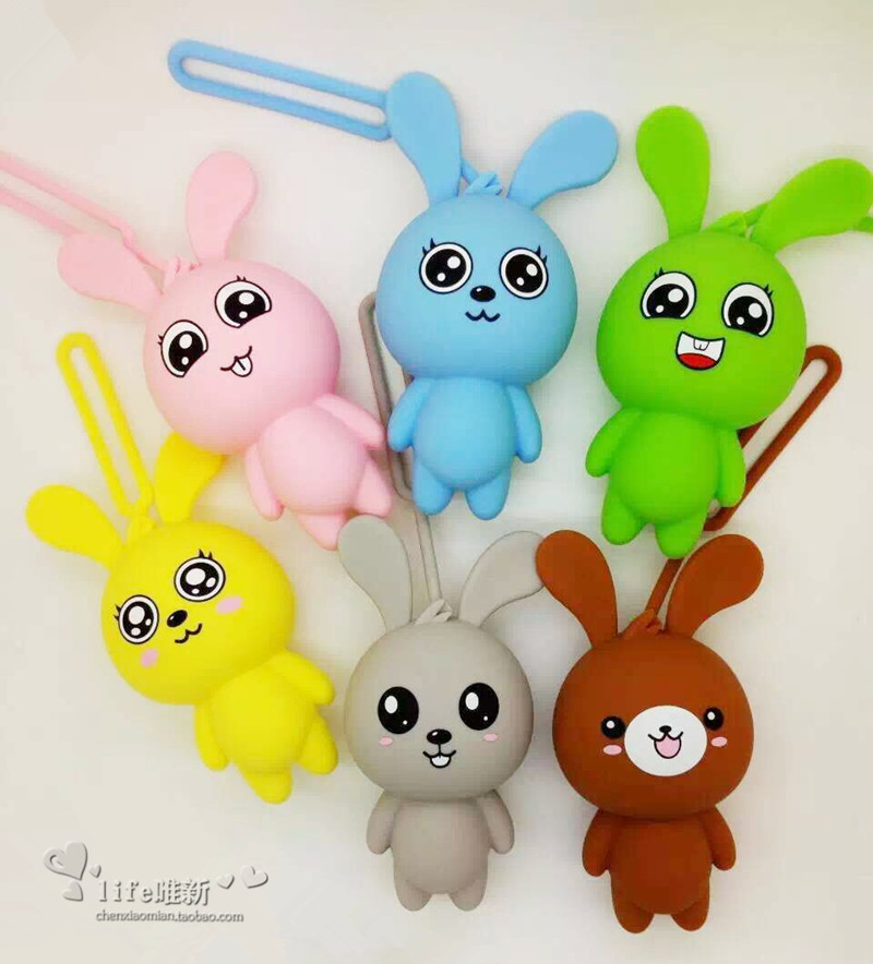 Japan and South Korea creative men and women multi-function car key bag cute small fresh cartoon pull key bag buckle