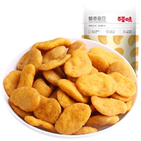 Baicao Flavor Crab Желтая широкая фасоль 100 г пищевая сеть красные закуски закуски жареные крабовые ароматные бобы