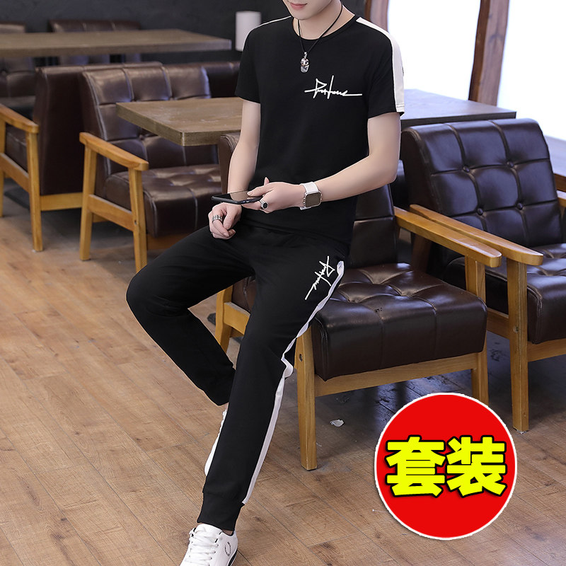 Shuai Shuai Men's Wear with a Handsome Mature Summer Dress Full-Body Fashion Suit 165 Small Short Shown High Clothes